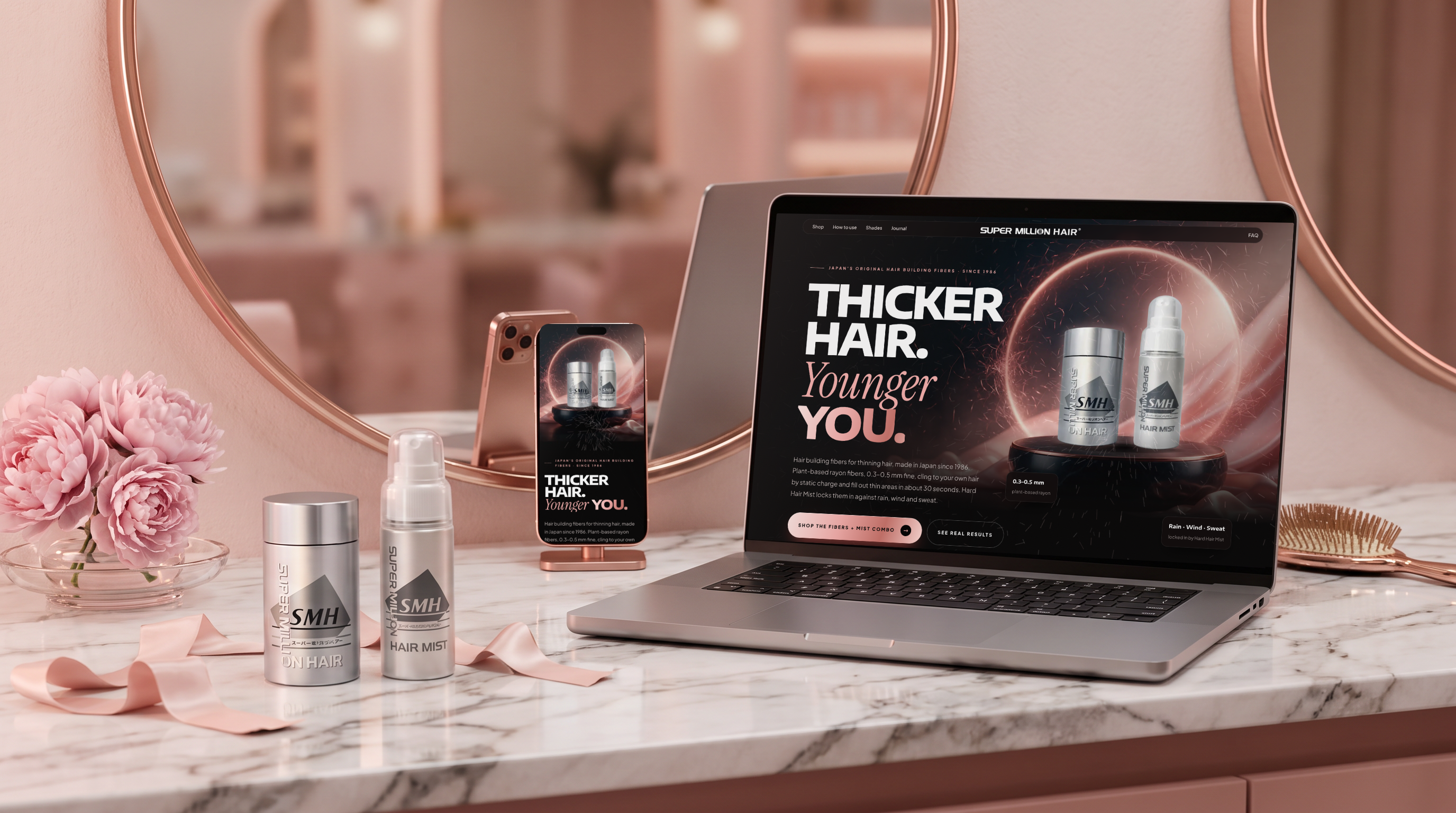 Super Million Hair: Luxury hair-care brand website